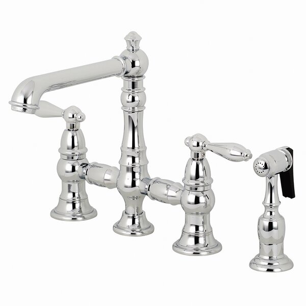 Kingston Brass Restoration Bridge Faucet With Side Spray Wayfair   Restoration Bridge Faucet With Side Spray 